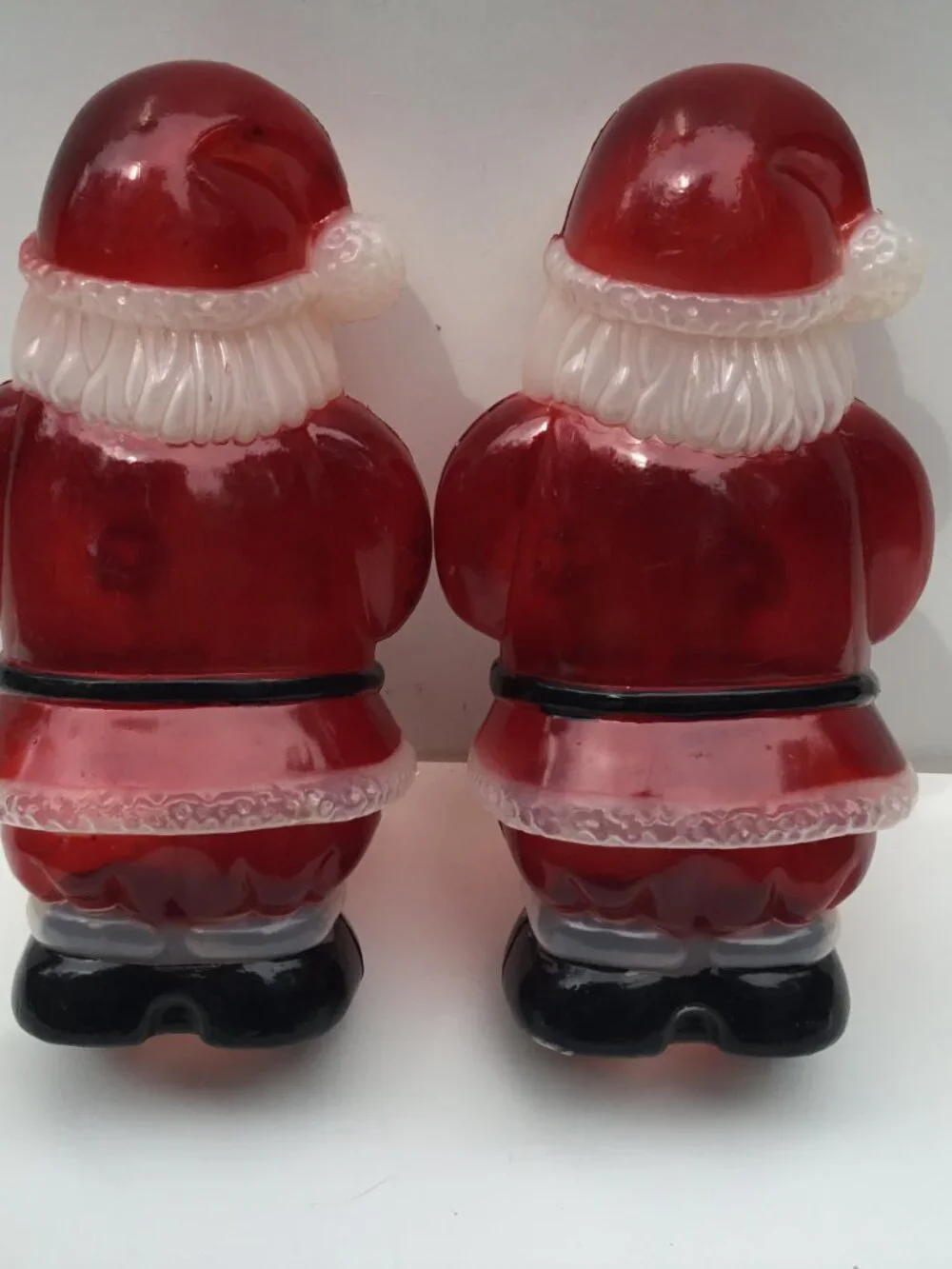 2 VINTAGE SANTA CLAUS BLOW MOLD 9.5